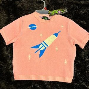 Miss Fortune UK Vintage Pinup Retro Rocket Space Sweater